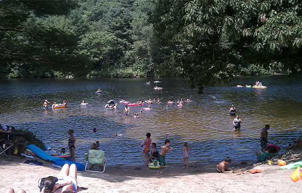 people swimming in the Pemigewasset River